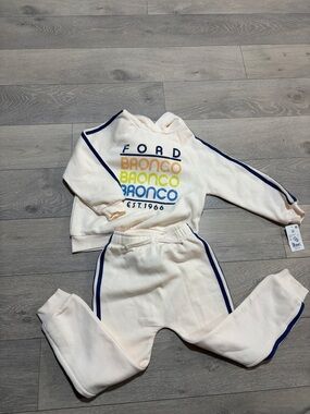 Ford Cream Kids Sweatshirt & Joggers with Multicolor Logo